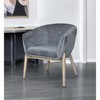 HomeRoots 28" Gray And Brown Velvet Arm Chair - 2 of 4