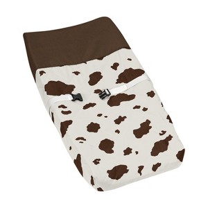 Sweet Jojo Designs Girl Boy Gender Neutral Unisex Changing Pad Cover Western Cowgirl Brown and Off White - 1 of 4