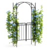 8FT Metal Garden Arch with Double Gates,Outdoor Wedding Arbor,Sturdy Steel Trellis for Climbing Rose,Vines&Flowers, for Lawn,Patio Backyard Decor - 2 of 4