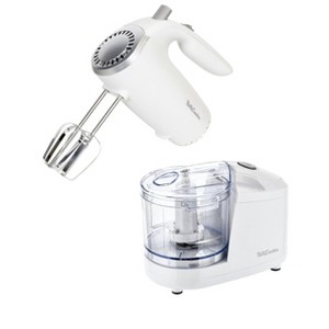 Betty Crocker 2-Piece Kitchen Appliances Combo: 5-Speed Hand Mixer with Food & Vegetable Chopper, 150W Mixer, 100W Food Processor, BC-7222W, White - 1 of 4