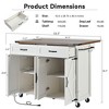 NicBex Mobile Kitchen Island Cart Kitchen Carts on Wheels with Storage, 2 Drawers, Adjustable Shelf and 4 Cabinet Doors for Kitchen - 2 of 4