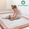 Kumasinova Bordered Area Rug, Non-Slip Medium-Pile Living Room Rug, Stain-Resistant Door Mat, Kids & Pets Friendly, Non-Shedding, Brown - 3 of 4