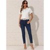 INSPIRE CHIC Women's Striped Button Down Turndown Collar Cotton Casual Cap Sleeve Blouse - 4 of 4