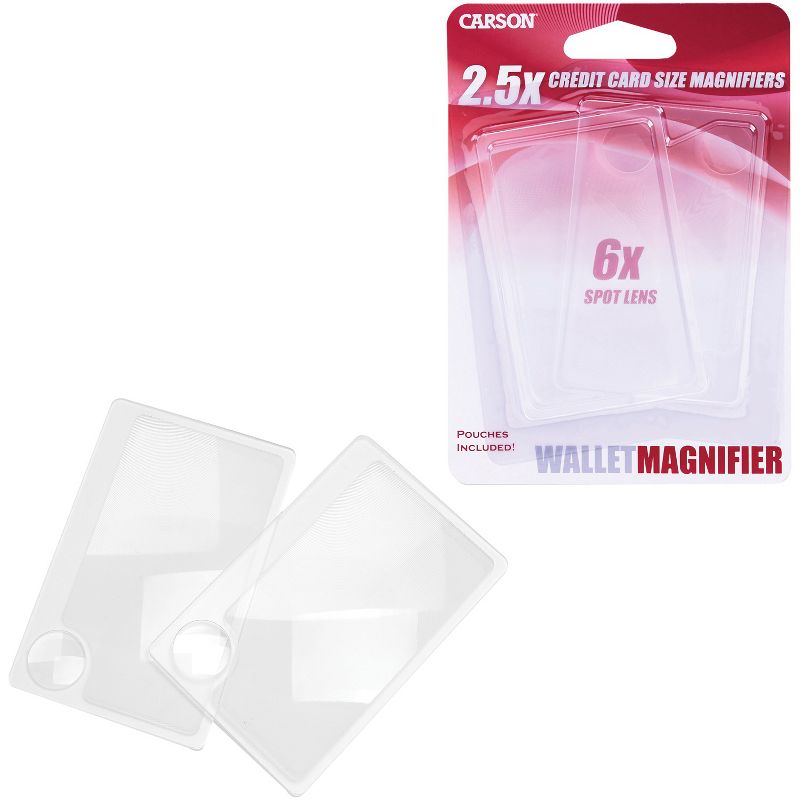 CARSON® Credit Card-Size Magnifier with 6x Spot Lens, 2 pk, 5 of 6