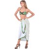 LA LEELA Women's Bikini Beach Wrap Swim Cover Up Swimwear Skirt Bathing suit Summer Wraps Beachwear Sarong Coverups Swimsuits One Size White, Solid - 3 of 4