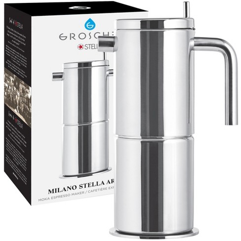 GROSCHE - The MILANO Stainless Steel Moka Pot is a classic and stylish way  to make stovetop espresso. The MILANO Stainless Steel Espresso Maker is  perfect for all stovetop types and comes