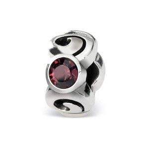 Black Bow Jewelry Sterling Silver June Crystal Birthstone, 3-Stone Bead Charm - 1 of 3