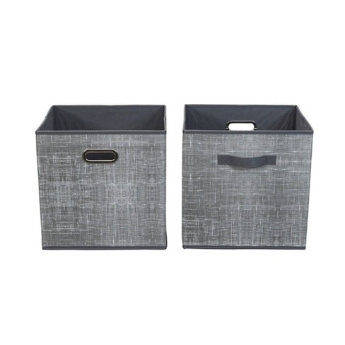 New - Household Essentials 2pc 12 x 13 Fabric Storage Bin Set Navy