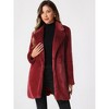 Allegra K Women's Lapel Collar Faux Fur Fuzzy Winter Long Overcoat with Pockets - 3 of 4