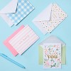 24ct Baby Girl Cards - Spritz™: Pink Stripe Design, Foil Accents, Includes Envelopes, New Baby Stationery Set - image 2 of 3