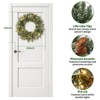 Pre-Lit Artificial Christmas Wreath 24", Snow Flocked Front Door Decorative Xmas Wreath with Warm Lights - 4 of 4