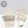 Big Dot of Happiness Tan Daisy Flowers - Square Favor Gift Boxes - Floral Party Bow Boxes - Set of 12 - 3 of 4