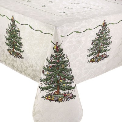 Avanti Spode Tree Green 120" Tablecloth - Multicolored