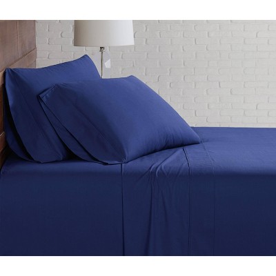 Navy Twin XL Cotton Percale Sheet Set