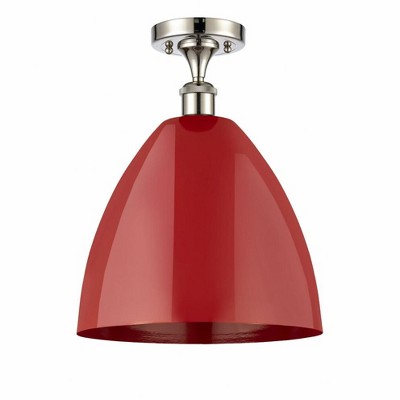 Plymouth Dome - 1 Light Semi-Flush Mount In Industrial Style-14.75 Inches Tall and 12 Inches Wide