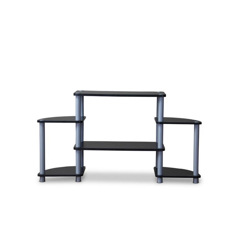 Orbit and Silver 3 Tier TV Stand for TVs up to 40&#34; Black/Silver - Baxton Studio, 5 of 6