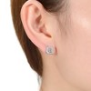 Exclusive Rhodium-Plated Square Stud Earrings Adorned with Dazzling Cubic Zirconia for a Luxurious and Sophisticated Look - 2 of 3