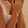 Turandoss 2PCS 18K Gold Disc Initial Bracelet for Women Girls, Dainty Satellite Chain Heart Bracelets Hypoallergenic, Birthday Gifts for Women - 3 of 4