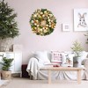 Pre-Lit Christmas Wreath for Front Door, 24 in Large Christmas Wreath with 20 LED Lights, Artificial Xmas Wreath with Gold Leaves, Balls for Window - 3 of 4