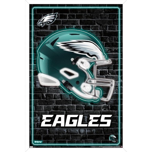 Trends International Nfl Philadelphia Eagles - Neon Helmet 23 Framed Wall  Poster Prints White Framed Version 22.375' X 34' : Target