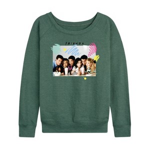 Women's - Friends - Retro Milshakes Lightweight French Terry Wide Neck Long Sleeve Shirt - 1 of 4