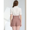 Allegra K Women's High Waist Trendy Bowknot Tie PaperBag Summer Shorts with Pockets - 3 of 4