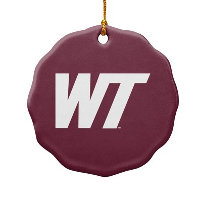 West Texas A&M Primary Logo Porcelain Scalloped Holiday Christmas Tree Ornament