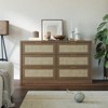 COZONY 53" Rattan Dresser for Bedroom, 6-Drawer Boho Chest of Drawers, Large Wooden Storage Cabinet & TV Stand with Metal Handles - 4 of 4