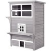 PawHut 3-Story Cat House Feral Cat Shelter, Outdoor Kitten Condo with Raised Floor, Asphalt Roof, Escape Doors, Jumping Platforms - 4 of 4