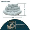 LeisureMod Modern Upholstered 2 Person Hanging Egg Swing Cushion with Headrest Large Breathable Folding Cushion - 4 of 4