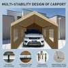 SEVOBAL Carports and Storage Sheds Heavy Duty Portable Carport Garage for Outdoor Vehicle and Equipment Protection, Beige, 238.6"*114.1"*111" - 4 of 4