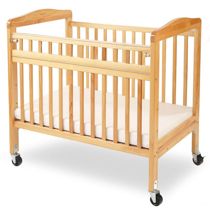 L.A. Baby Mini/Portable Non-folding Wooden Window Crib with Safety Gate - Beige, 1 of 6