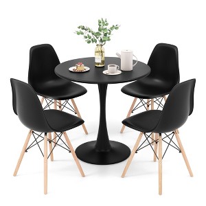 Tangkula 5PCS Dining Set Modern Round Dining Table 4 Chairs for Small Space Kitchen - 1 of 4