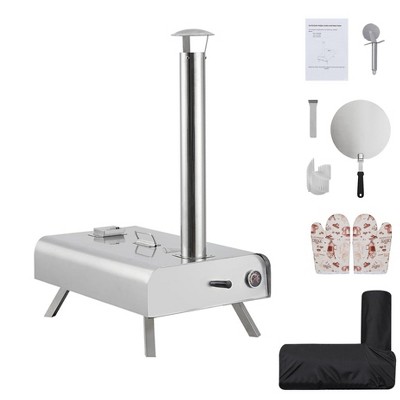 Acekool Wood-Fired Portable Pizza Oven in Stainless Steel for Outside