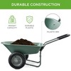 Best Choice Products Dual-Wheel Home Wheelbarrow Yard Garden Cart for Lawn, Construction - 3 of 4