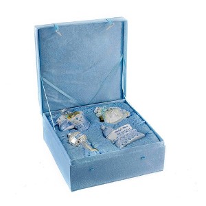 Kurt Adler Noble Gems Glass Baby Boy 4-Piece Ornament Set - 1 of 4