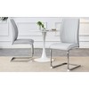 Akoasm 2-pieces Modern Dining Chair Study Chair With Arched Metal Silver Leg-Light Gray - 3 of 4