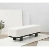 Abrianna Wood Base Bench - SFV5115 - Ivory/Black - Safavieh Couture - 2 of 4