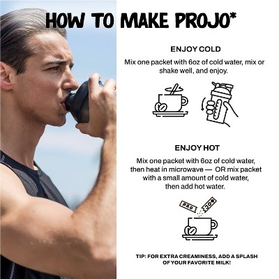 Projo Power Coffee with Collagen Caramel Latte Medium Dark Roast Instant Coffee - 3.1oz/4ct