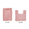 Shaggy Border Collection 2-Piece Bath Rug Set 100% Cotton Tufted Weave Ruffle Border Pattern Bathroom Rug for Machine Washable Bathmat - 2 of 4