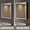 Flora 16''x24'' Medicine Cabinet with Mirrors and Lights, Recessed/Wall Mounted Bathroom Cabinet with 3 Mode Light, Dimmable, Anti-Fog, Black - 3 of 4