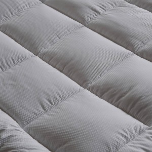 Quilted Ultra Loft Down Alternative Mattress Pad Topper Light Gray - Isla Jade - 1 of 4