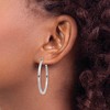 Black Bow Jewelry 2mm, 14k White Gold Square Tube Round Hoop Earrings, 35mm (1 3/8 Inch) - 3 of 4