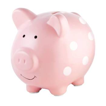Pearhead Piggy Bank - Pink Polka