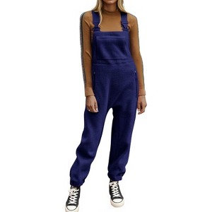 Imily Bela Women's Fleece Warm Overalls Winter Loose Casual Jumpsuits with Pockets. - 1 of 4