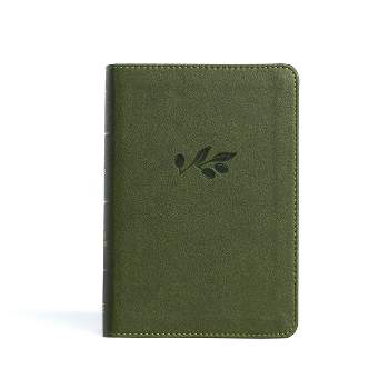 KJV Large Print Compact Reference Bible, Olive Leathertouch - by  Holman Bible Publishers (Leather Bound)