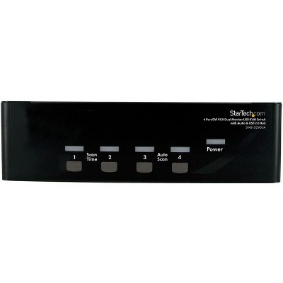 StarTech 4 Port DVI VGA Dual Monitor KVM Switch USB with Audio & USB 2.0 Hub