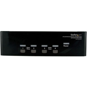 StarTech 4 Port DVI VGA Dual Monitor KVM Switch USB with Audio & USB 2.0 Hub - 1 of 1