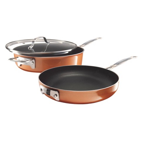 Gotham Steel Cast Textured Copper 3pc Stacking Cookware Set