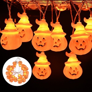 Yescom Halloween 20x LED Pumpkin String Lights Lantern Lamp Home Party Christmas Decors 2025 Orange - 1 of 4
